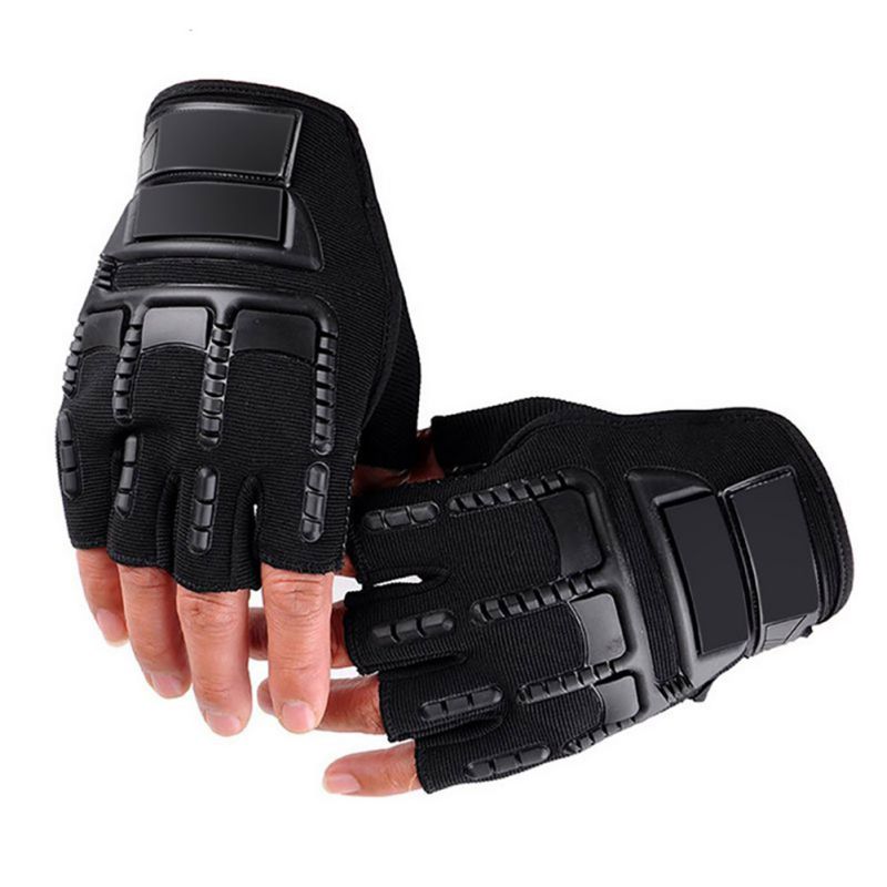 Tactical Half Finger Handschuhe Militär Sports Wandern Fingerlose Fäustling DE
