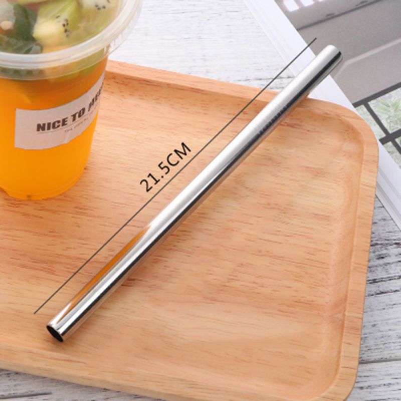 Collapsible Reusable Fold Stainless Steel Washable Straws Portable