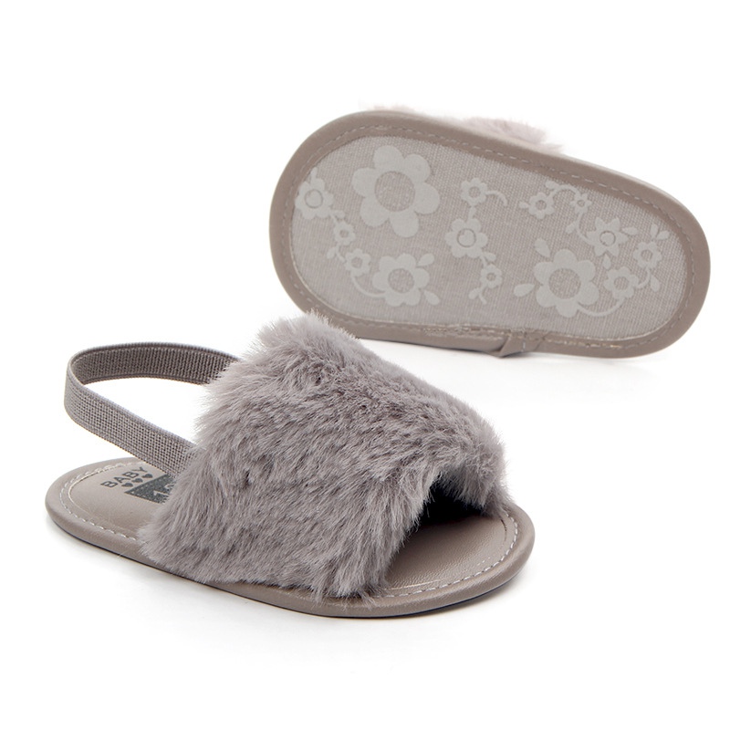infant fur sandals