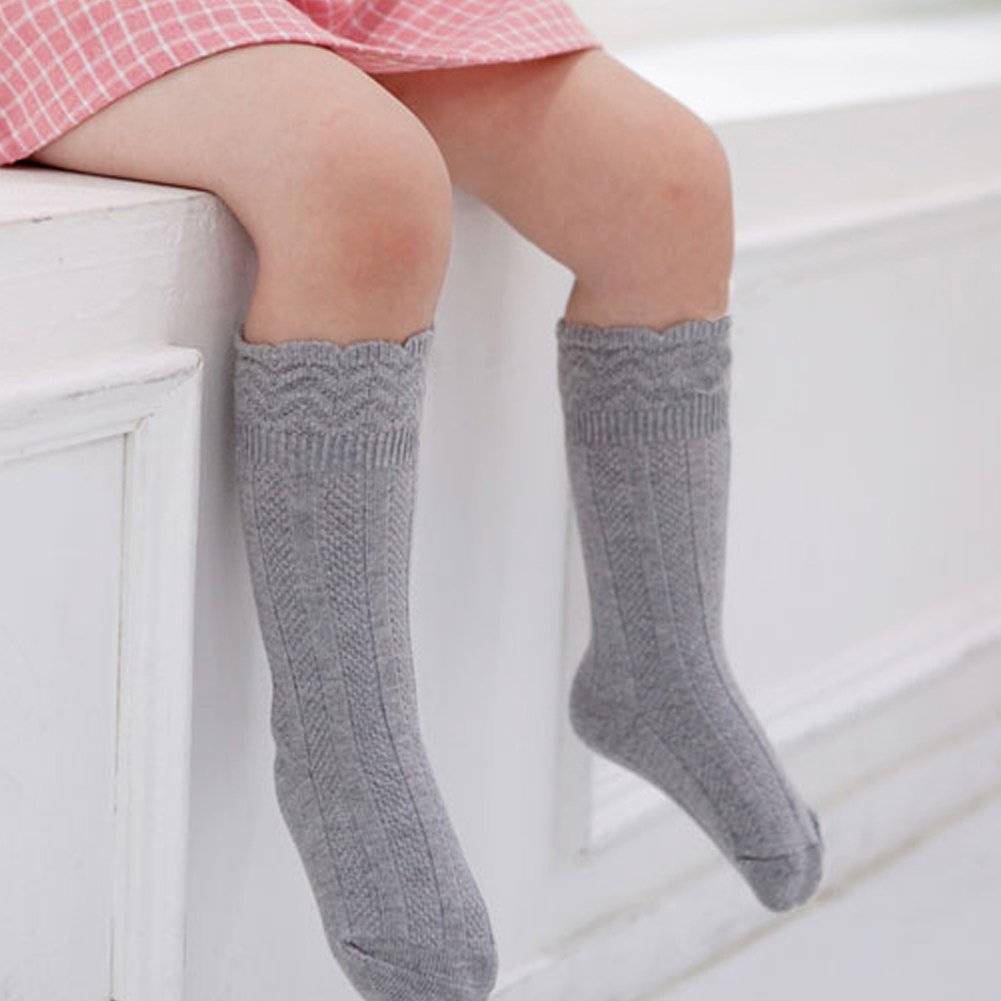 Chic New Kids Boy Girl Knee High Socks Toddler Cotton Lace Soft