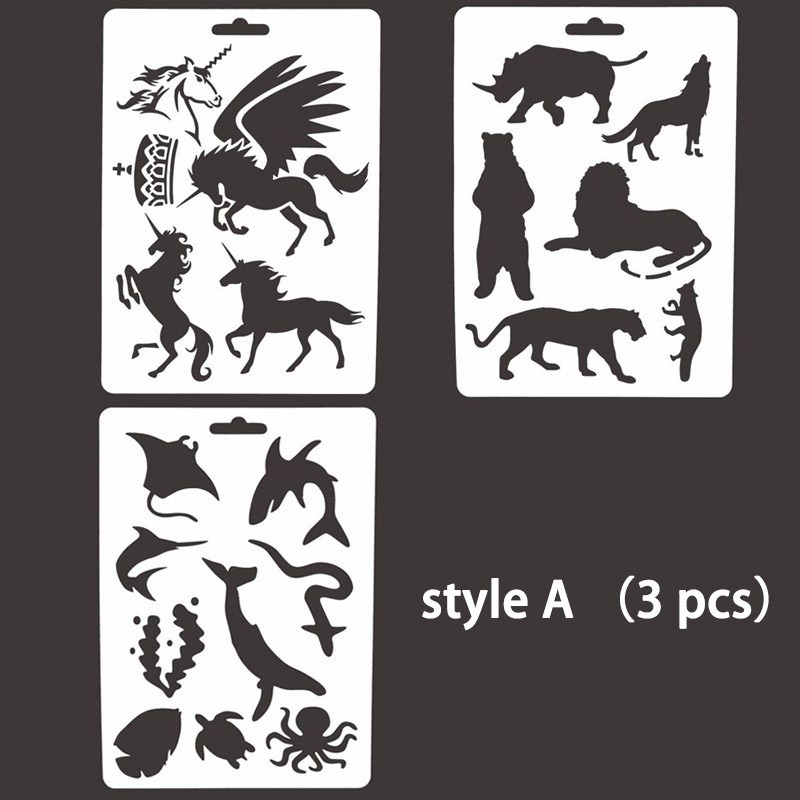 4Pcs Animals Stencils Template DIY Painting Scrapbooking Embossing ...