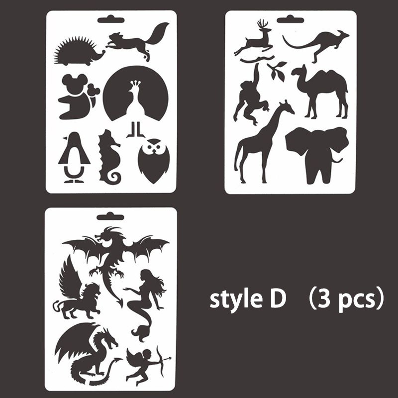 4Pcs Animals Stencils Template DIY Painting Scrapbooking Embossing ...