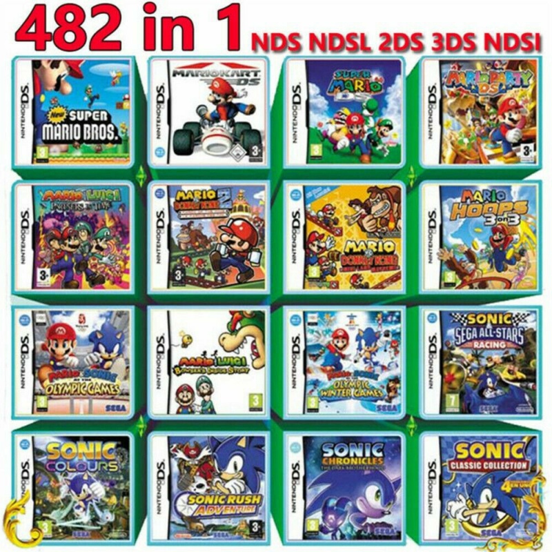 482 In 1 Video Game Cartridge Console Card For Nintendo NDS NDSL 2DS ...