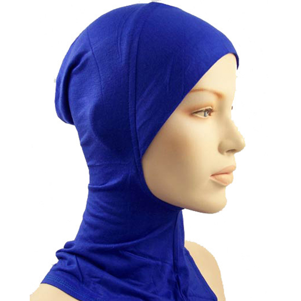 azul marino Angoter Las mujeres musulmanes Islam Pañuelo Hijabs tapón de rosca Rosca señoras de la India venda elástico del sombrero 