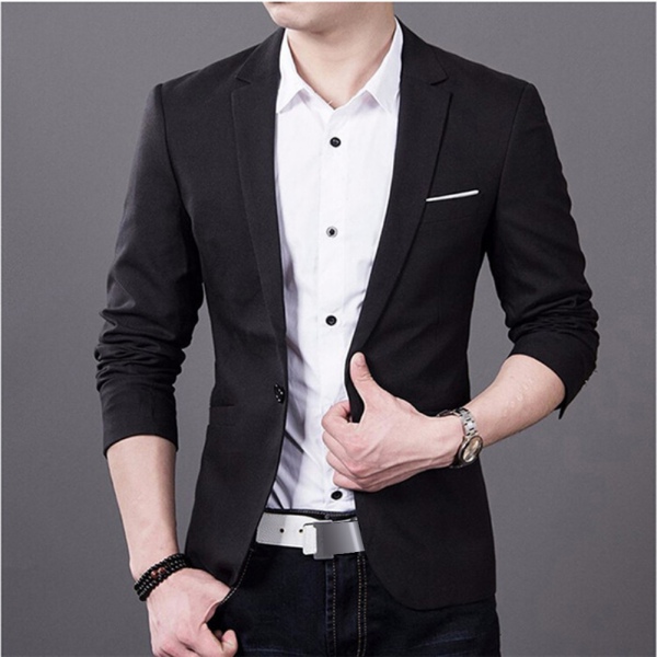 Fashion Men's Casual Suit Slim Fit One Button Blazer Coat Jacket Shirt & Pants
