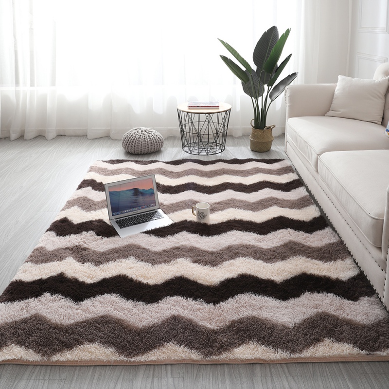 Shaggy Fluffy Polyester Dinning Room Carpet Rugs Bedroom Floor Mat Home Decor 