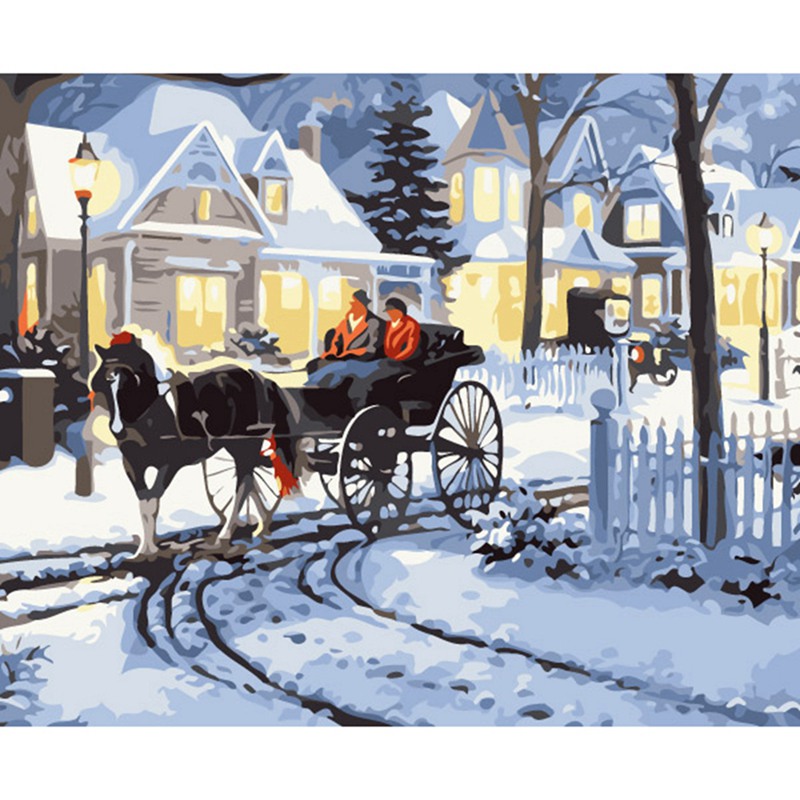 UK No Frame DIY Digital Oil Painting Kit Paint By Numbers On Canvas