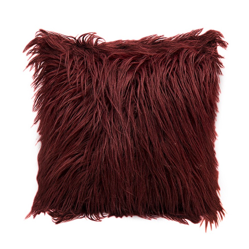 black fluffy pillow case