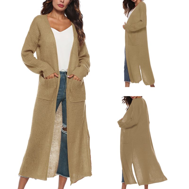 Women Full Length Long Maxi Cardigan Duster Long Sleeve Open Front ...