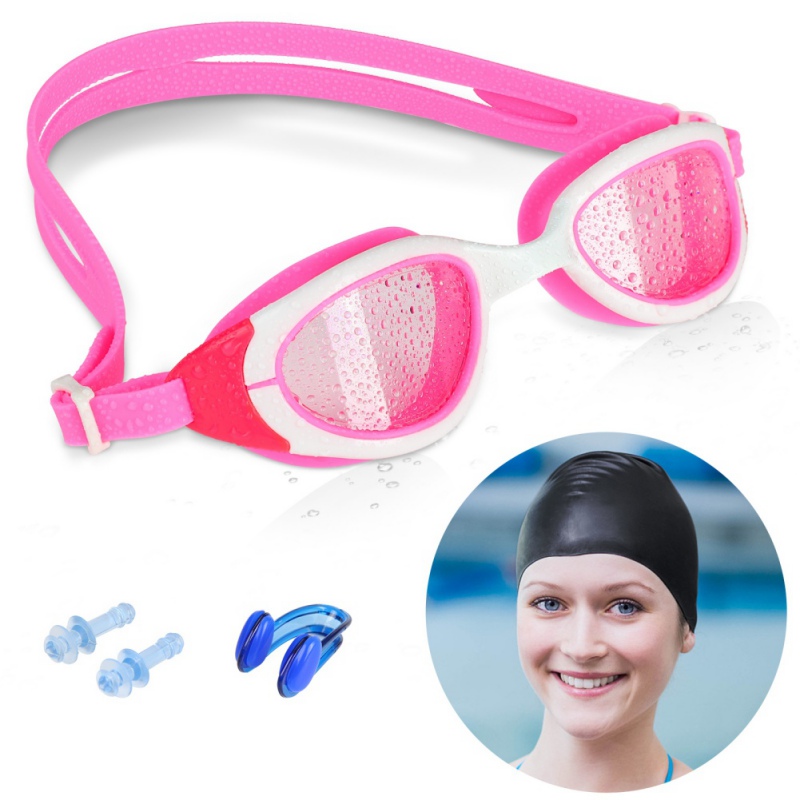 Waterproof Anti Fog Hd Swimming Glasses Cap Hat Uv Goggles Adult Pro Protect Set 