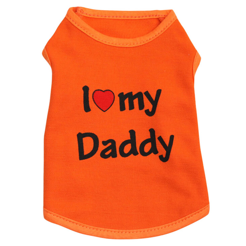 Puppy Dog Pet Cat Summer I Love Mommy/Daddy Apparel Vest Tshirt Coat