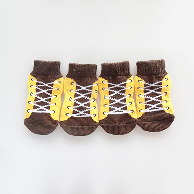 4pcs set pet shoelace pattern sneakers puppy non slip 4pcs set pet shoelace pattern sneakers puppy non slip