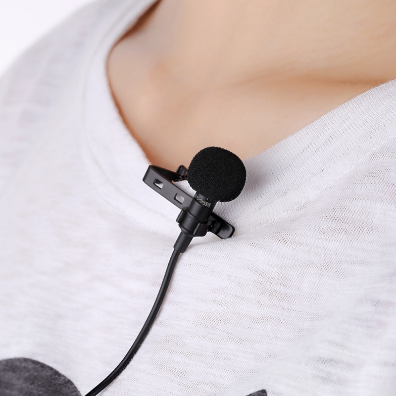 3.5mm Mini Clip-on Lapel Lavalier Microphone Recording Mic for Laptop Cell Phone