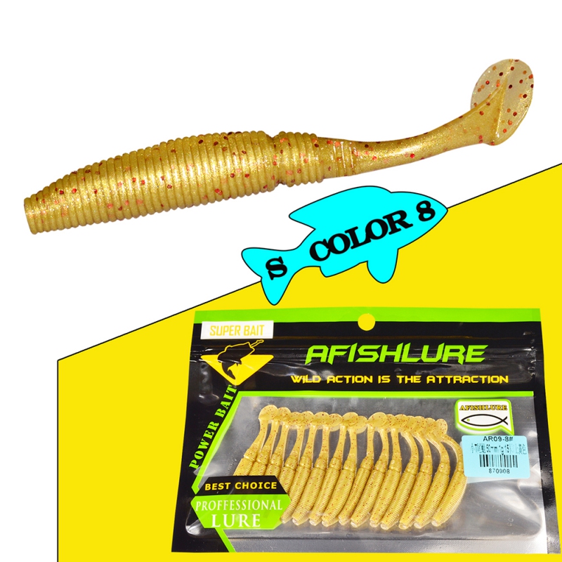 15pc/set Minnow Fishing Lure Curly Tail Lead Jig Head Worm Barbed Hook