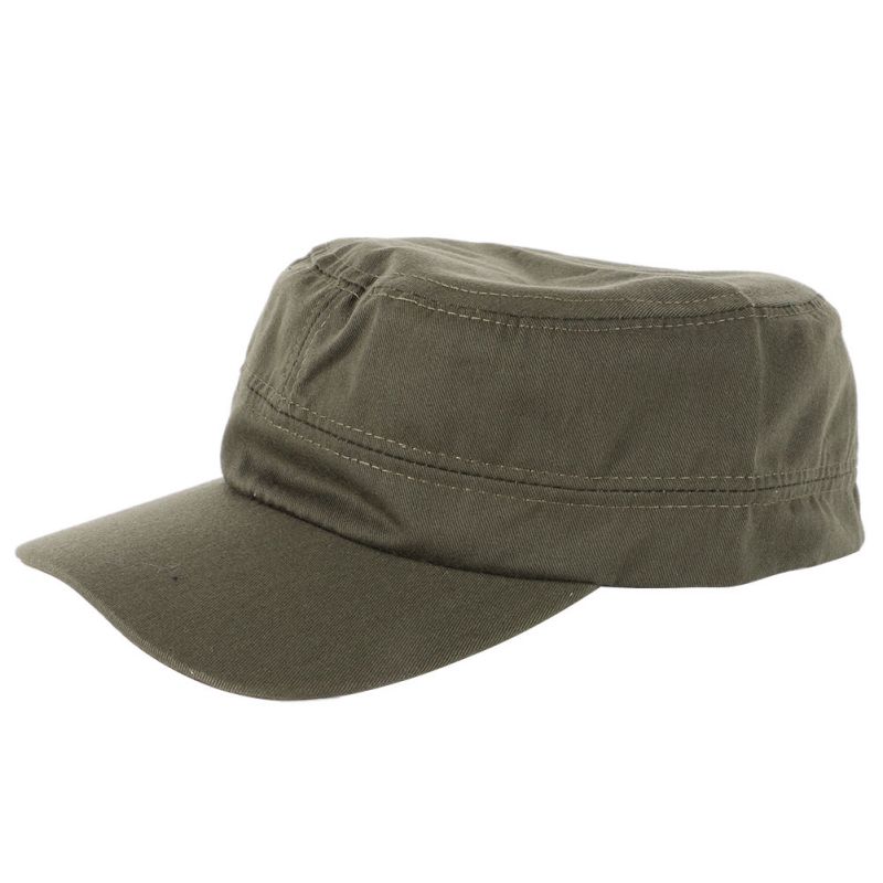 Men Women Vintage Adjustable Army Plain Hat Cadet Military Baseball