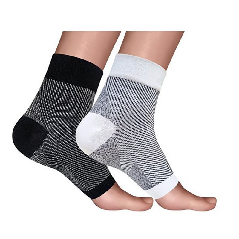 1Pair Compression Relief Arch Heel Pain Ankle Support Foot Sleeve Socks ...