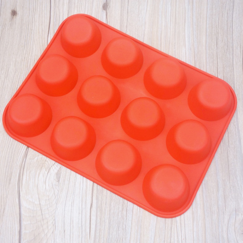 12 Mold In Pudding Silicone Mould Bakeware Round Cup Cake Pan 12 Mold In Pudding Silicone Mould Bakeware Round