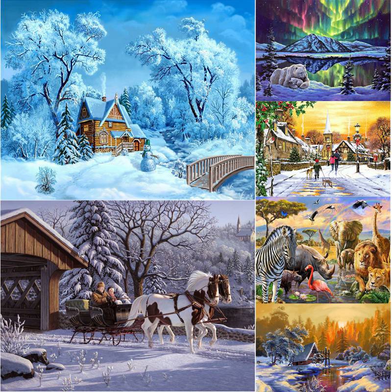 Paint By Numbers Pheasant Snow Home Wall Art Decoration For Adult Kids Toy Diy Gift 40X50CM No Frame 