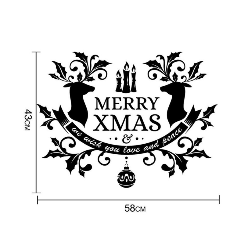 Christmas Vinyl Window Wall Stickers Removable Snowman Decal Home Room