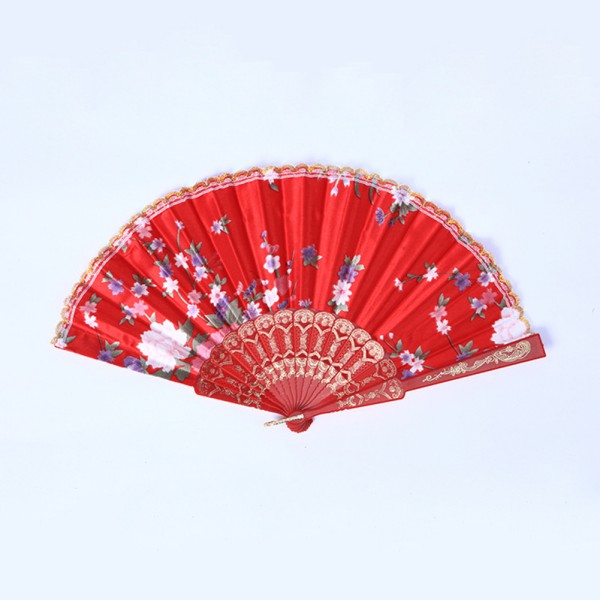 Wholesale Beautiful Hand Held Fan Lace Flower Floral Fabric Folding Fan Party eBay