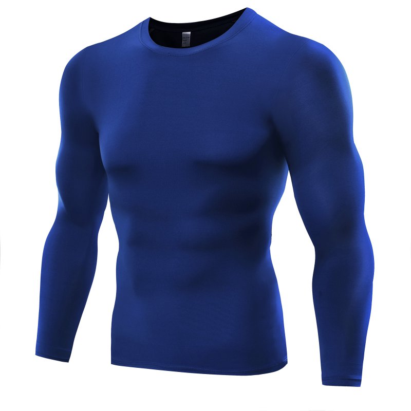 Mens Compression Under Shirt Tops Long Sleeve Gym T Shirts Tights Athletic Wear