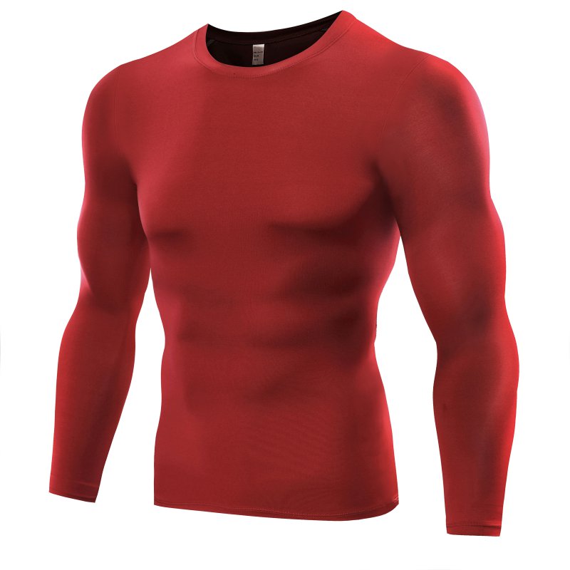 Mens Compression Under Shirt Tops Long Sleeve Gym T Shirts Tights Athletic Wear
