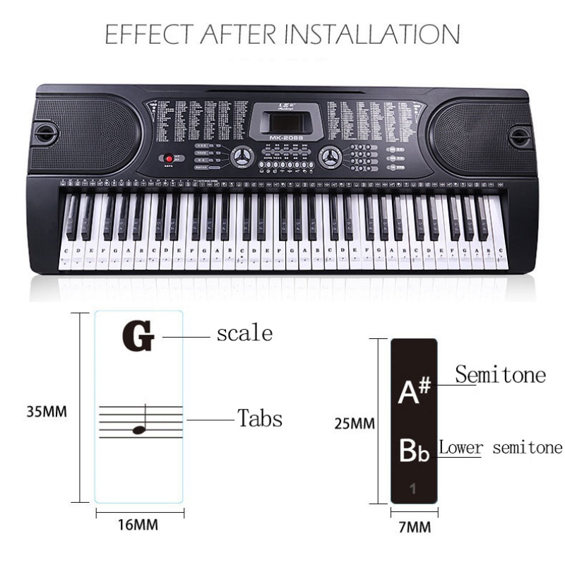 Piano Stickers Keyboard Learn Note Letter Labels Kids ...