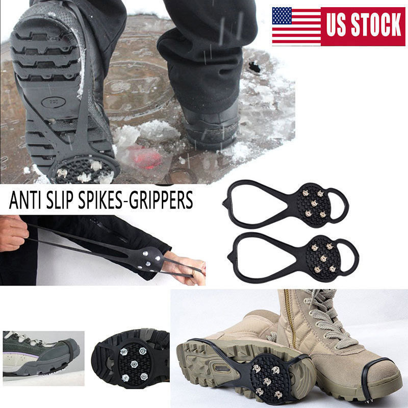 Details about   Mountaineering Shoe Spikes Ice Snow Grip Nails Hiking Ground Grippers Anti Slip 