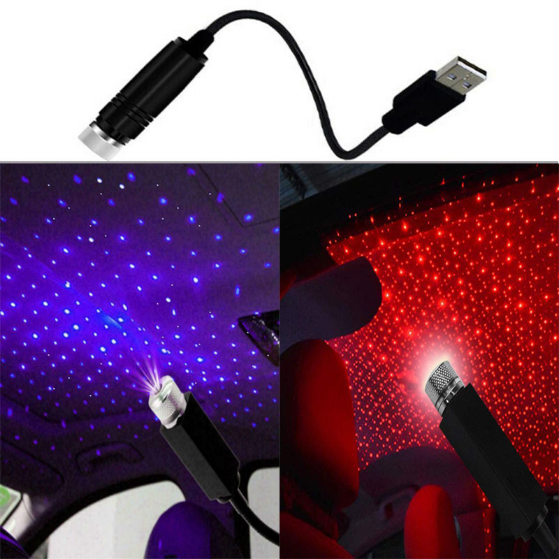 1pc Car Starry Sky Ceiling Light Usb Led Atmosphere Projector