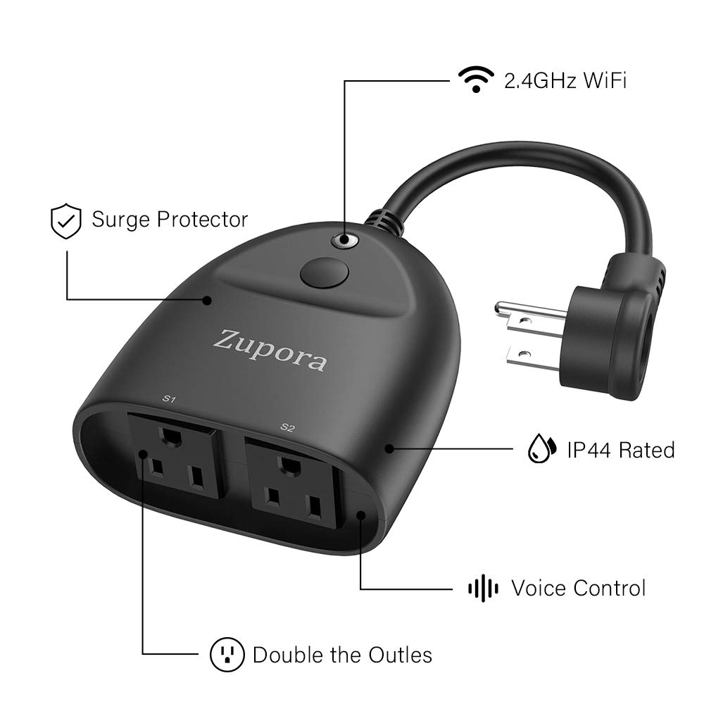 Zupora Outdoor Smart Plug WiFi Smart Outlet Wireless ...