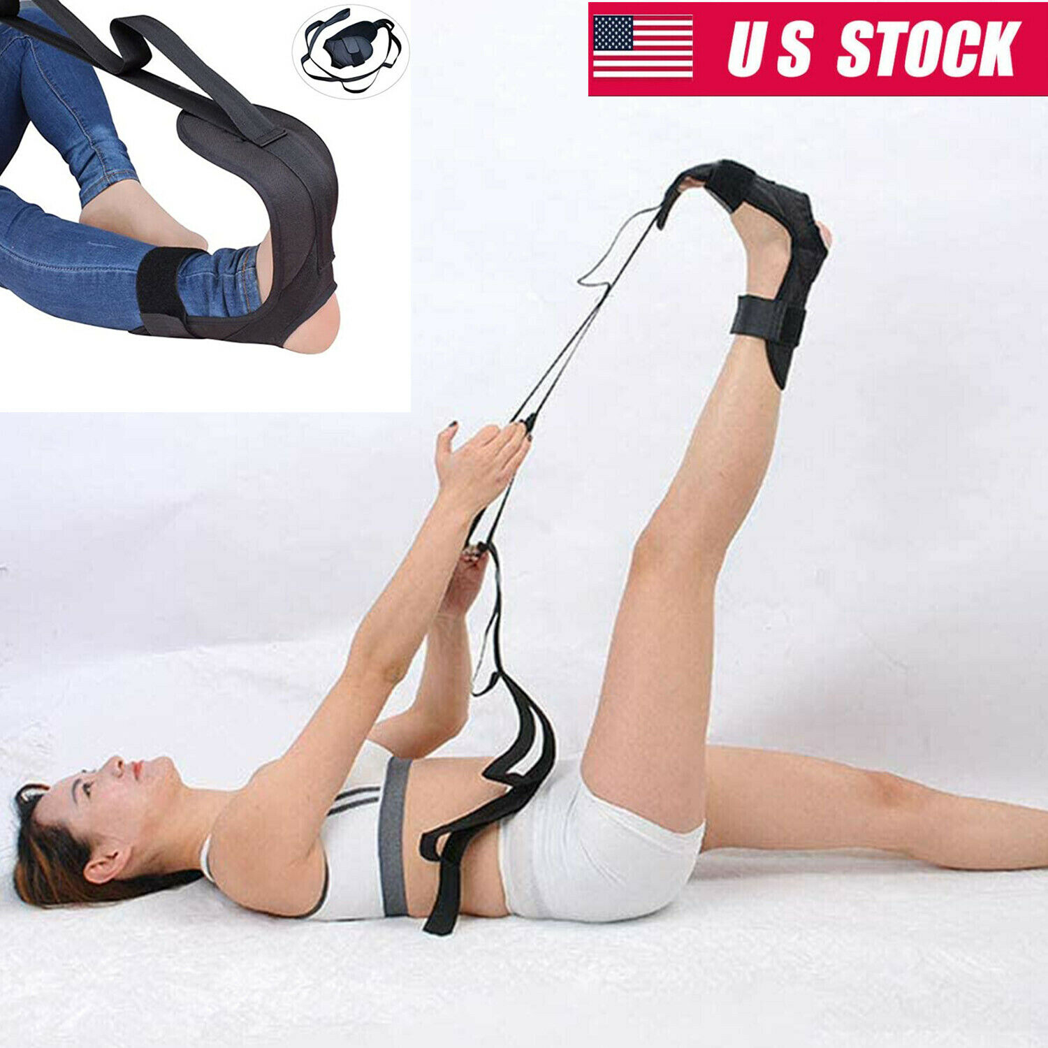 Yoga Ligament Stretching Belt Foot Drop Strap Leg Training Foot Ankle Correction 