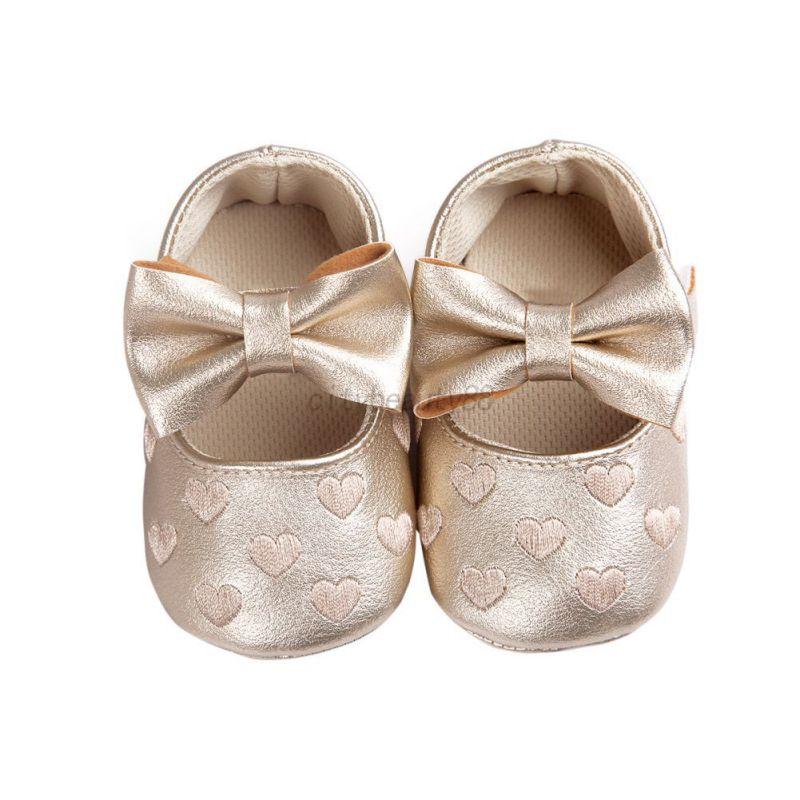 Newborn Baby Girl Bow Soft Crib Shoes Infant Anti-slip Sneakers Prewalker 0-18 M 